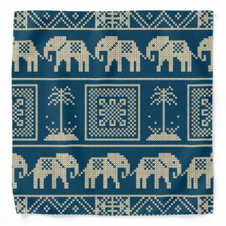 Trendy Ethnic pattern for Elephant lovers in blue Bandana