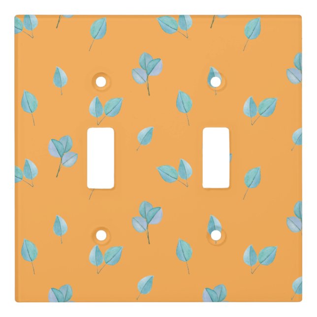 Trendy Eucalyptus Leaves On Marigold  Light Switch Cover (Front)