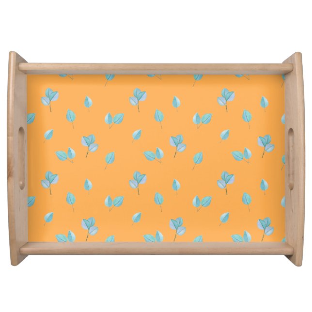 Trendy Eucalyptus Leaves On Marigold  Serving Tray (Front)