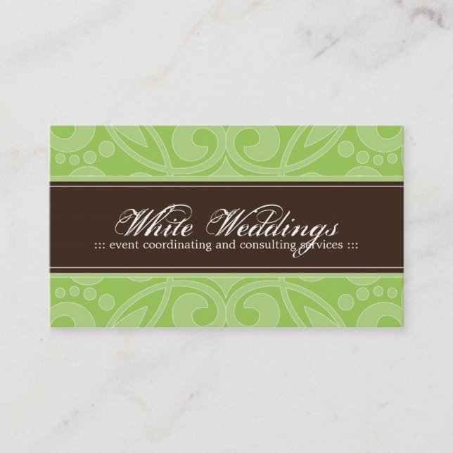 Trendy Event Planner Business Card (Front)
