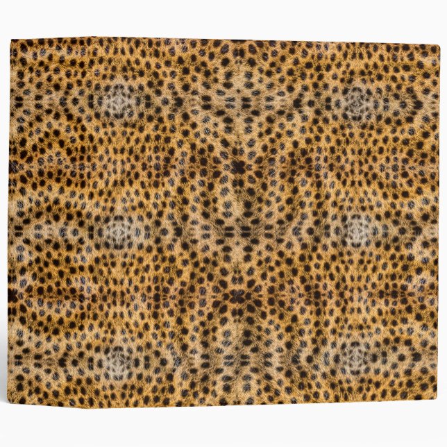 Trendy Exotic Cheetah Fur Pattern Animal Print 3 Ring Binder (Front/Spine)