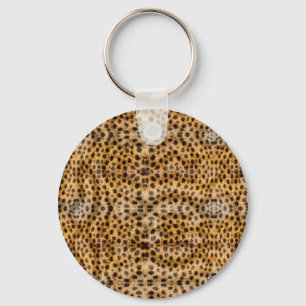 Trendy Exotic Cheetah Fur Pattern Animal Print Keychain