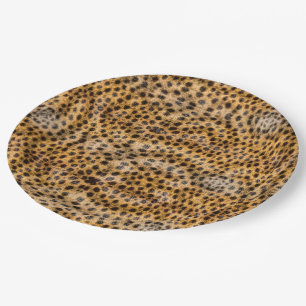 Trendy Exotic Cheetah Fur Pattern Animal Print Paper Plates