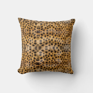 Trendy Exotic Cheetah Fur Pattern Animal Print Throw Pillow