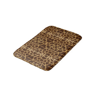 Trendy Exotic Giraffe Fur Pattern Animal Print Bath Mat