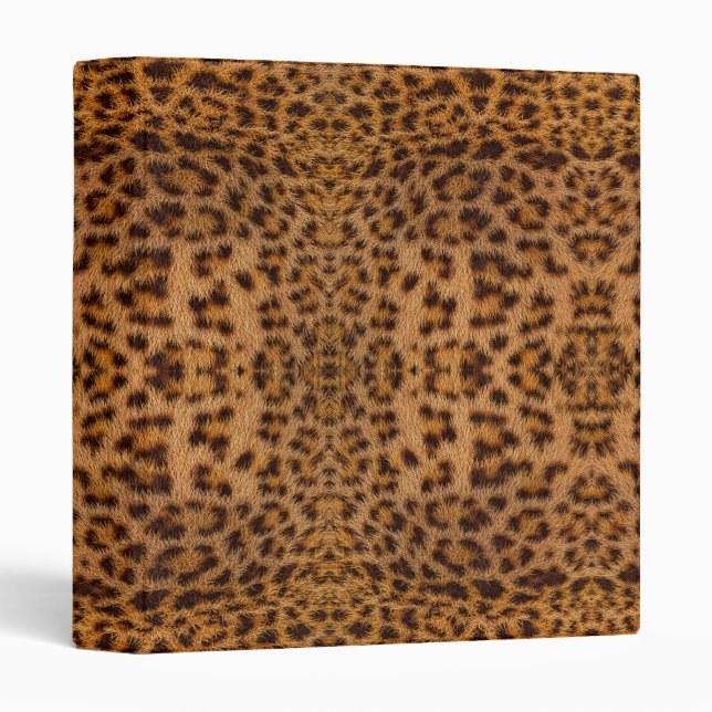 Trendy Exotic Jaguar Fur Pattern Animal Print 3 Ring Binder (Front/Spine)