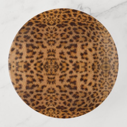 Trendy Exotic Jaguar Fur Pattern Animal Print Trinket Tray