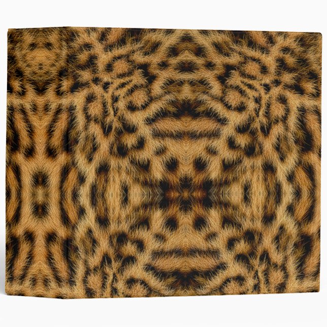Trendy Exotic Leopard Fur Pattern Animal Print 3 Ring Binder (Front/Spine)