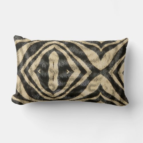 Trendy Exotic Zebra Fur Pattern Animal Print Lumbar Pillow