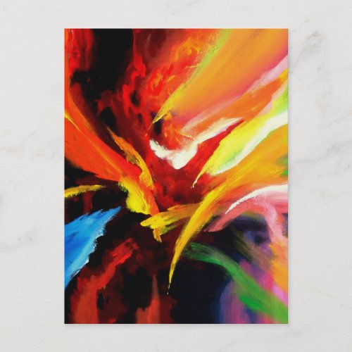 Trendy Expressionist Painting Modern Abstract Postcard