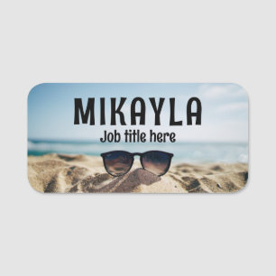 Trendy Eyeglasses on a Beach Optical Name Tag
