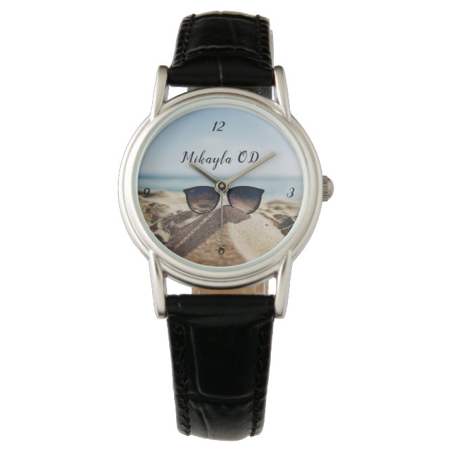 Trendy Eyeglasses on a Beach Optical     Watch (Front)