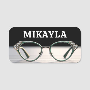 Trendy Eyeglasses Optician Name Tag