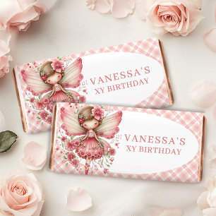 Trendy Fairy Girl Blush Floral Birthday Hershey   Bar Favors