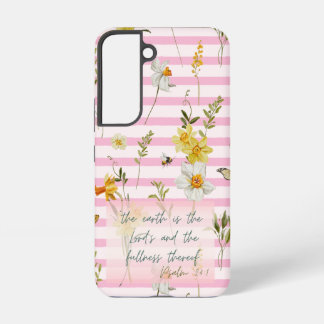 Trendy Faith Blush Stripe Daffodils Bee Nature Samsung Galaxy S22 Case