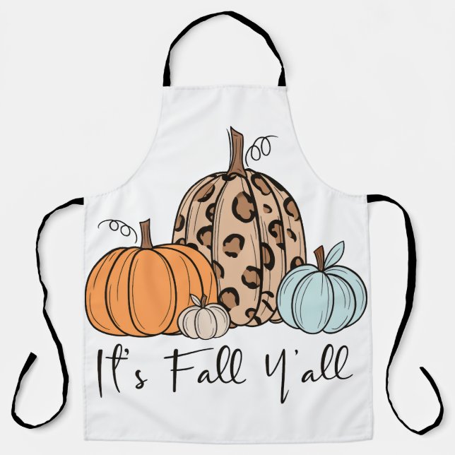 Trendy Fall Pumpkin | “It’s Fall Y’all” Quote Apron (Front)