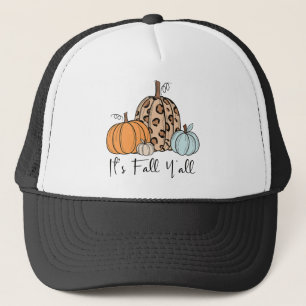 Trendy Fall Pumpkin   “It’s Fall Y’all” Quote Trucker Hat
