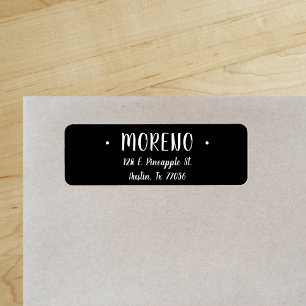 Trendy Family Black Return Address Label