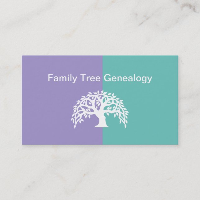Trendy Family Genealogy Services Business Card (Front)
