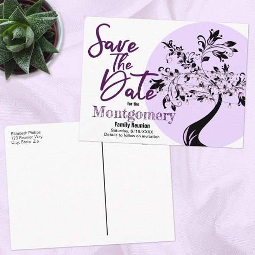 Trendy Family Reunion Save The Date Typography Announcement Postcard