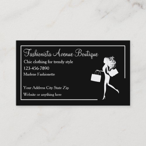 Trendy Fashion Boutique Apparel Store Business Card