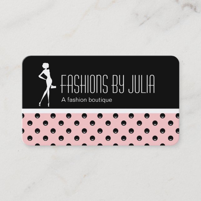 Trendy Fashion Boutique Business Cards (Front)