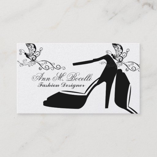 Customizable Modern Shoe Fashion Butterfly Chic Couture Business Card