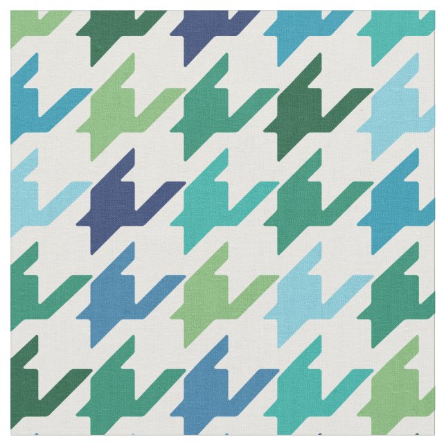 Trendy fashion colorful houndstooth pattern fabric (Close Up)
