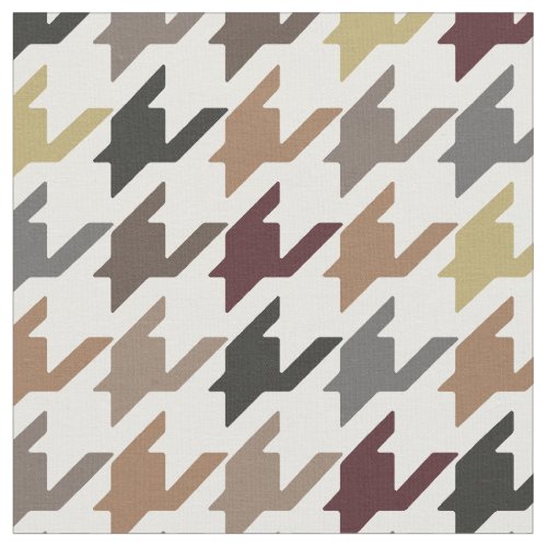 Trendy fashion earth tone houndstooth pattern fabric