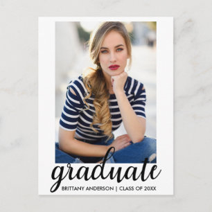 Trendy Fashion Graduation Party Photo Invitation W Postcard