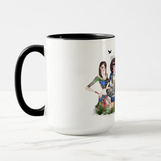 Trendy Fashion Models Mug (Left)