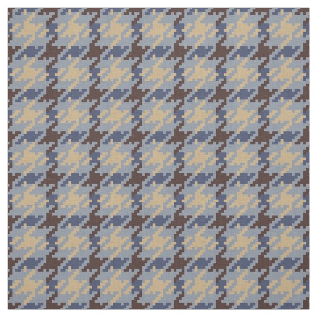 Trendy fashion neutral houndstooth plaid pattern fabric (Swatch)