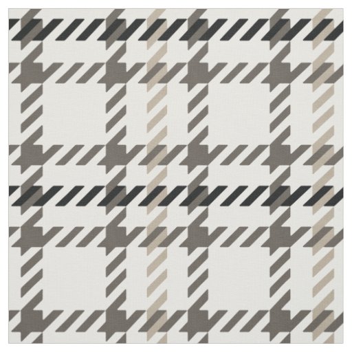 Trendy fashion neutral houndstooth  plaid pattern fabric