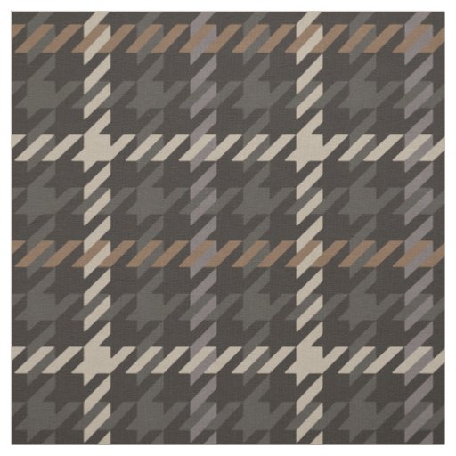 Trendy fashion neutral houndstooth  plaid pattern fabric