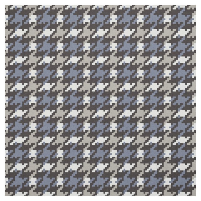 Trendy fashion neutral houndstooth plaid pattern fabric (Swatch)