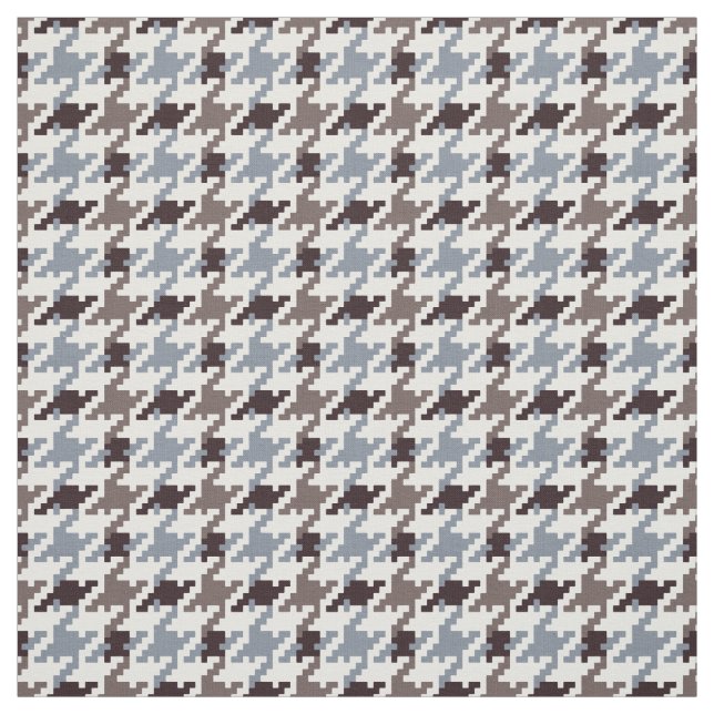 Trendy fashion neutral houndstooth  plaid pattern fabric (Swatch)