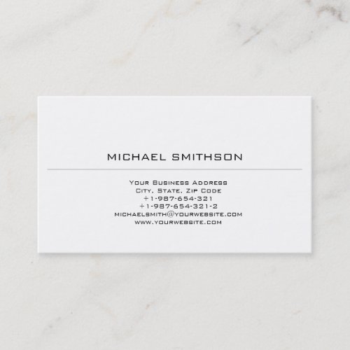 Trendy Fashion Plain Black White Business Card