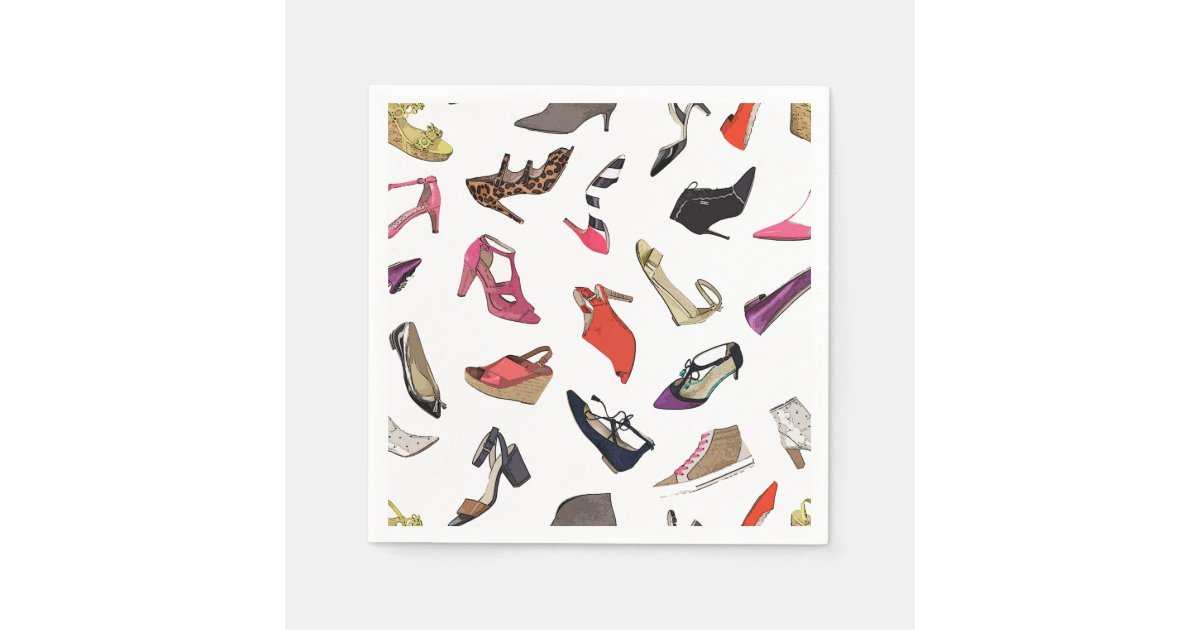 Trendy fashion shoes paper napkins | Zazzle