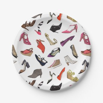 Trendy Fashion Shoes Paper Plates by ComicDaisy at Zazzle