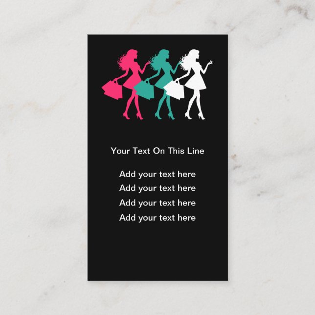Trendy Fashion Theme Business Cards (Front)