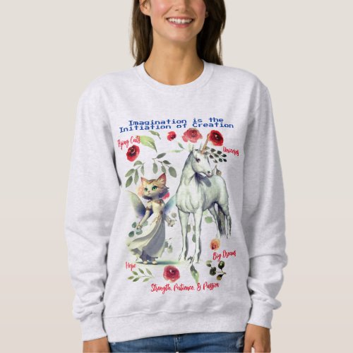Trendy Fashionable Unicorn Cats Fun Sweatshirt