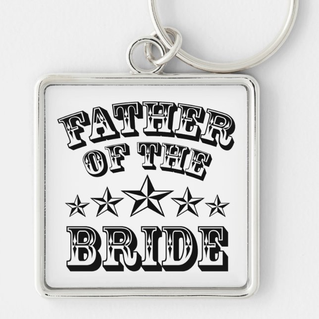 Trendy Father Of The Bride Keychain (Front)