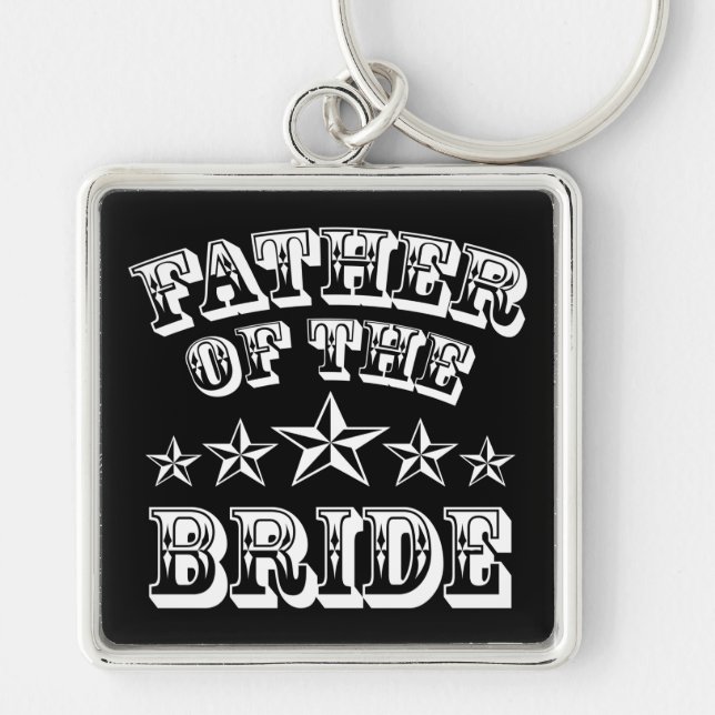Trendy Father Of The Bride Keychain (Front)