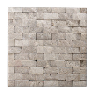 Trendy Faux 3D Stone Brick Mosaic Pattern Ceramic Tile