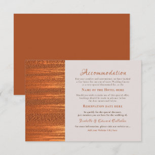 Trendy Faux Copper Metallic Foil Accommodation Enclosure Card