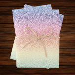 Trendy Faux Glitter Rainbow Ombre Elegant 5x7 Wrapping Paper Sheets<br><div class="desc">Rainbow glitter ombre</div>