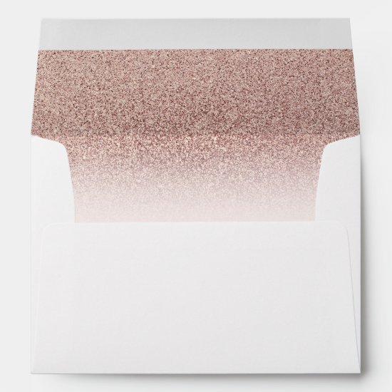 Trendy Faux Glitter Rose Gold Elegant 5x7 Envelope