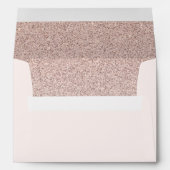 Trendy Faux Glitter Rose Gold Elegant 5x7 Envelope (Back (Bottom))