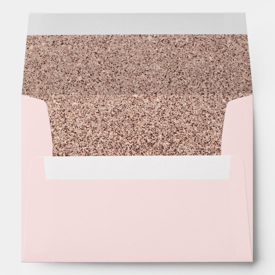 Trendy Faux Glitter Rose Gold Elegant 5x7 Envelope