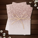 Trendy Faux Glitter Rose Gold Elegant ombre Wrapping Paper Sheets<br><div class="desc">Blush pink rose gold glitter ombre color block.</div>